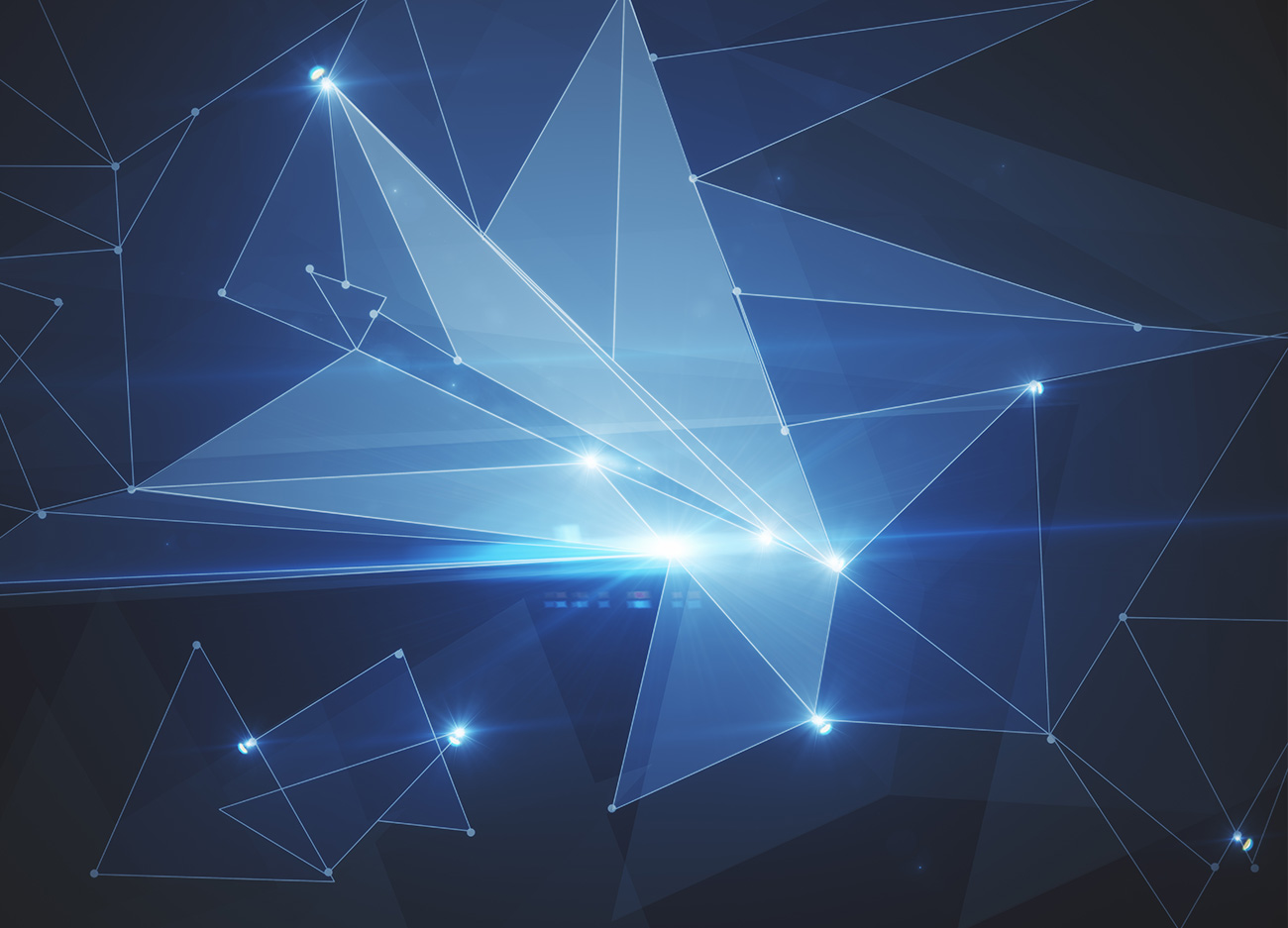 futuristic syle of data point connections on a dark-sky background